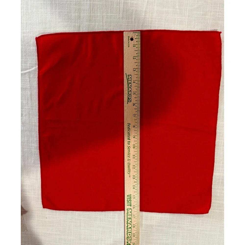 Set of 12 Red Linen Napkins Solid Square Dinner Table‎ Linens 16.5x16.5
